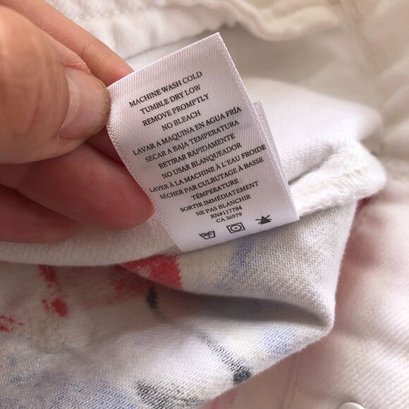 Rails White Knox Stars Women's American Flag Hand Painted Denim Jean Jacket Sz L - Picture 11 of 16